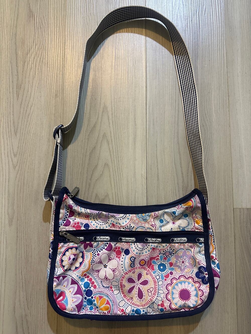 LeSportsac Classic Hobo Bag Kaleidoscope Floral Paisley Crossbody Shoulder Purse